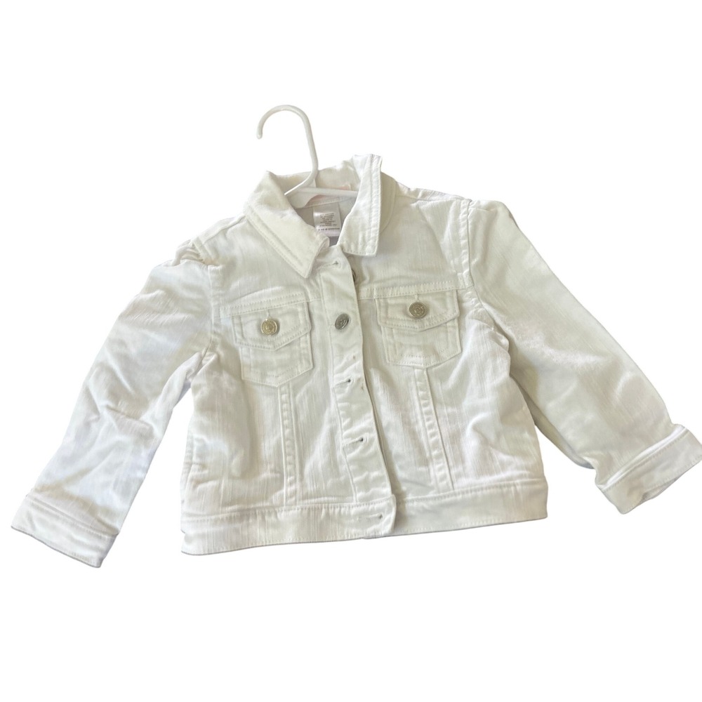 Janie and Jack White Denim Trucker Jacket Kids Size 18-24 Months